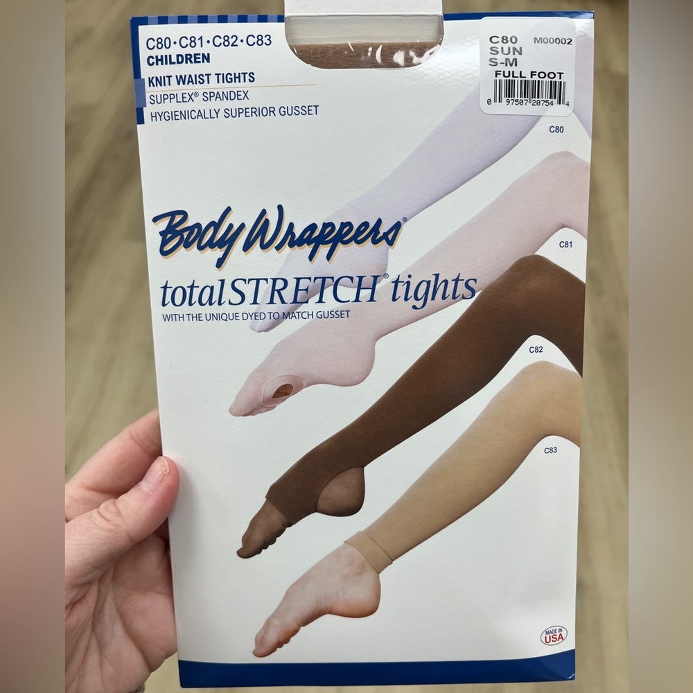 Body Wrappers TotalSTRETCH Tights C80 FOOTED SUNTAN